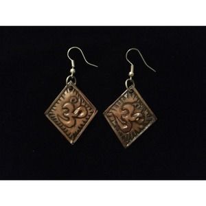 Bronze Om Earrings‎